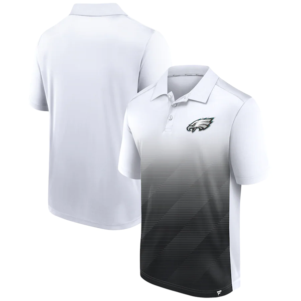 Men's Philadelphia Eagles White/Black Iconic Parameter Sublimated Polo Men's Philadelphia Eagles White/Black Iconic Parameter Sublimated Polo